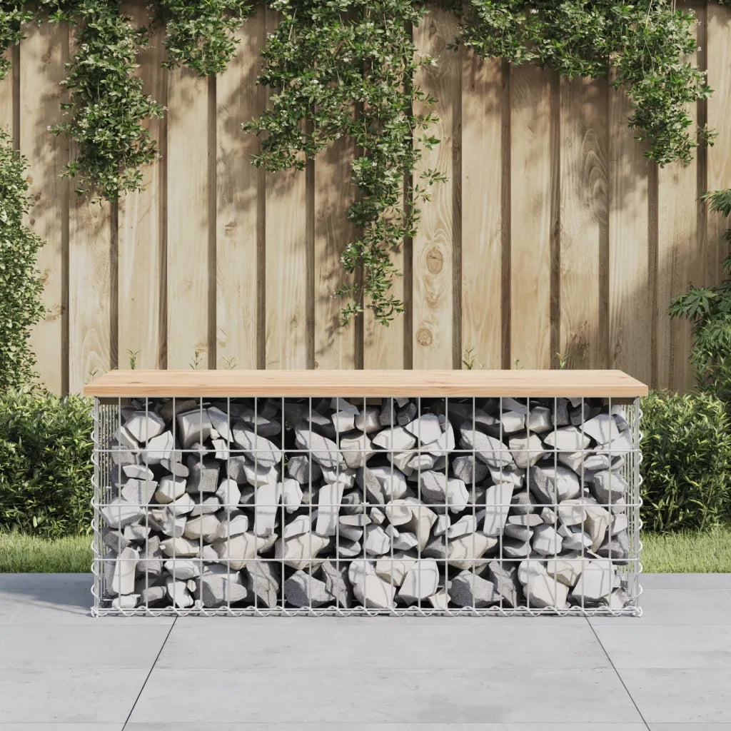 Panca Giardino Design Gabbione-Sgabello-Panca da esterno 103x44x42 cm Legno Massello Pino 139411