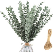 Decorazione di Tavola con Trecce di Eucalipto Artificiale 30 pezzi, altezza 38 cm, con corda di juta 2 mm x 5 m, confezione A