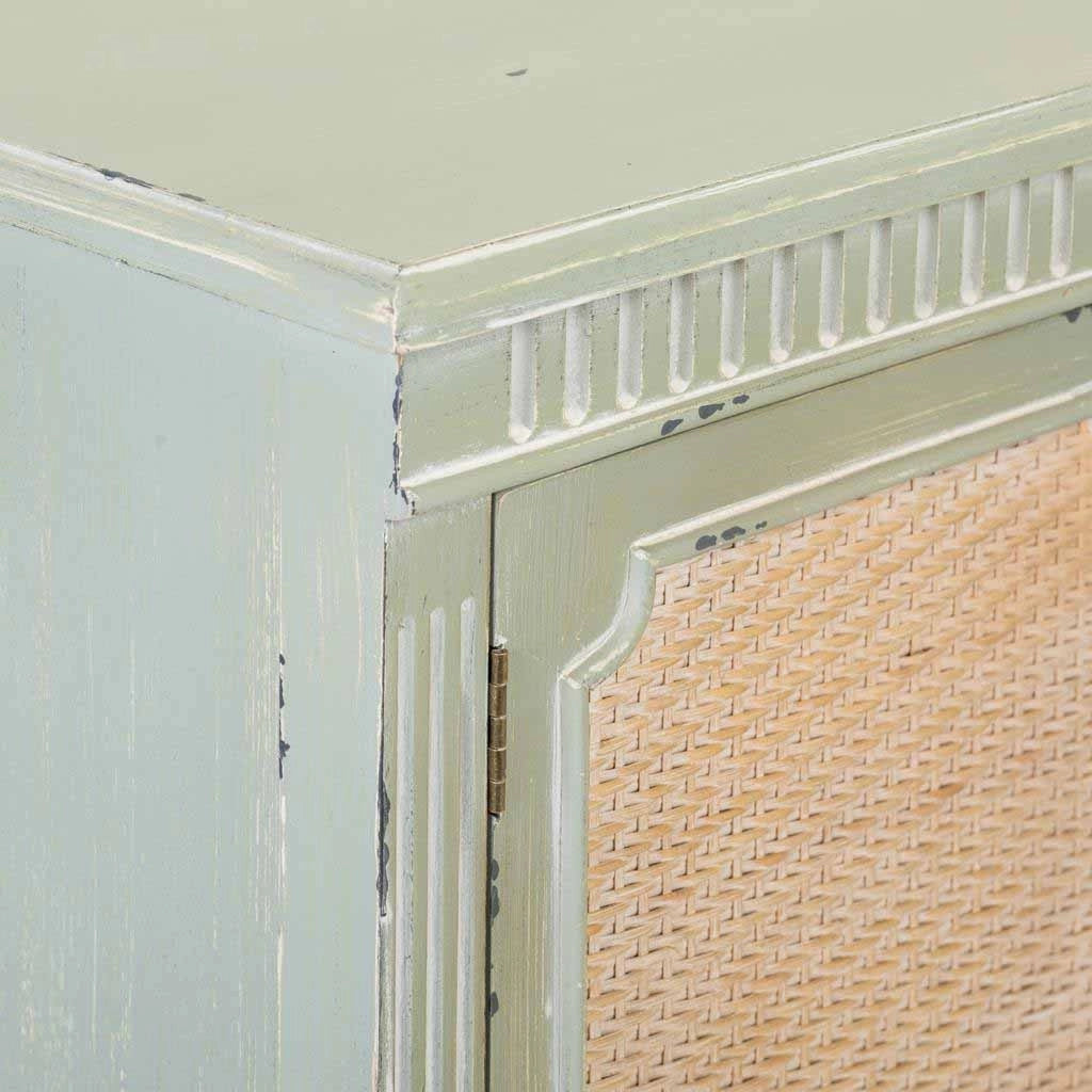 Credenza in legno verde 108x36x82h