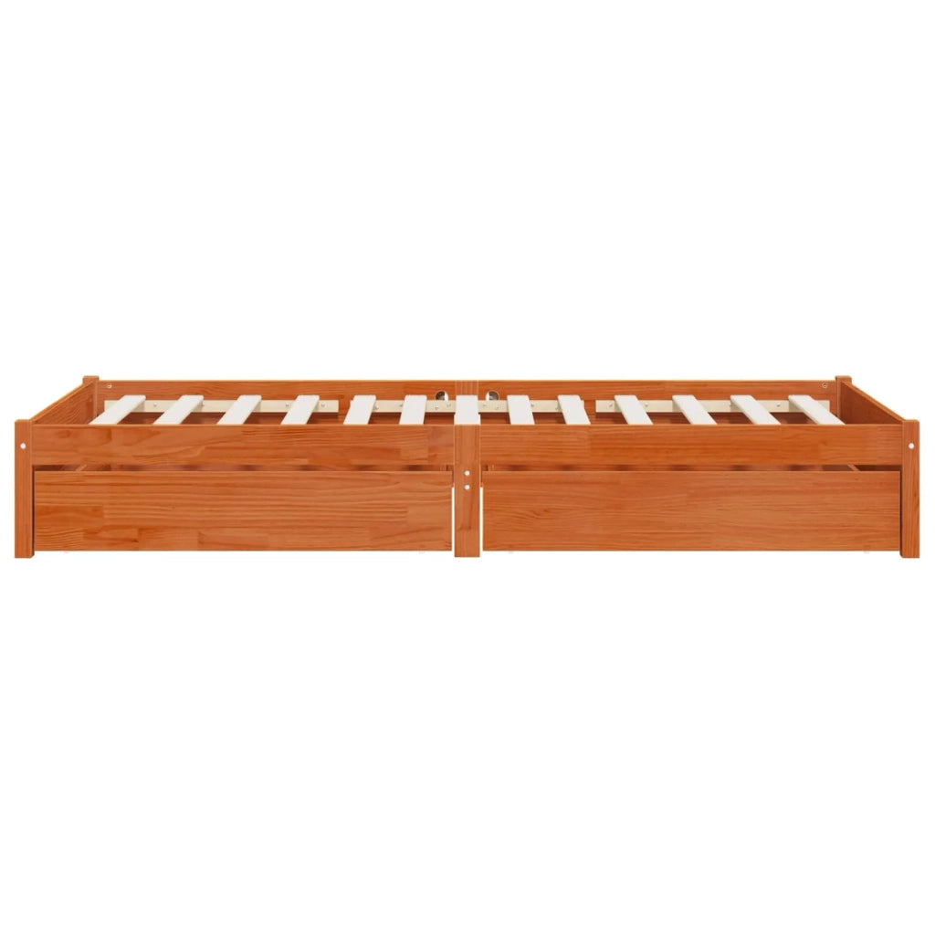 Struttura del letto 3 pcs Marrone cerato Legno di pino