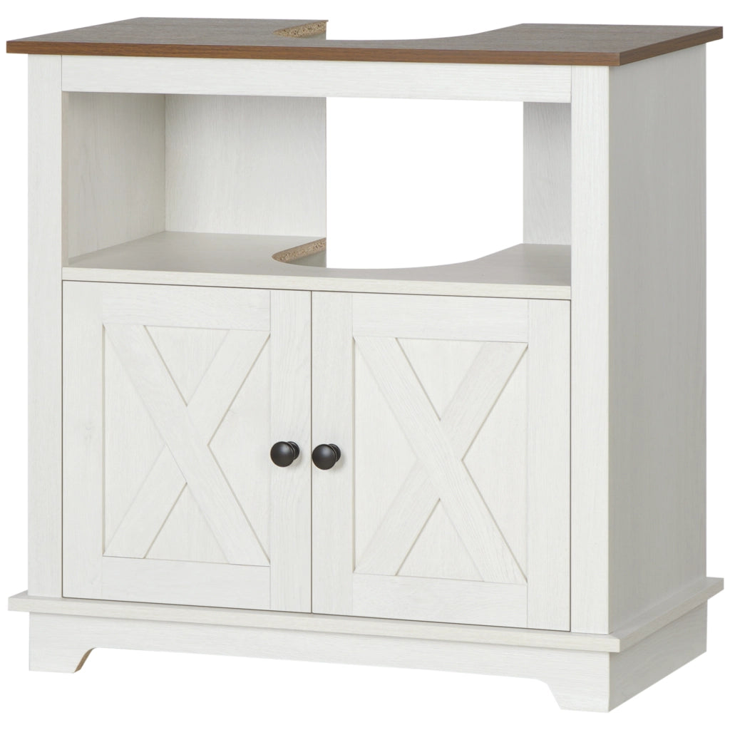 Mobile Sottolavabo Bagno ¨C Zephmum ¨C Legno 2 Ante 60x30x60 cm Bianco