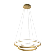 Lampada a sospensione IOLE S/2 - 40W 2250lm 3000K dimmerabile - Alluminio oro spazzolato e silicone bianco opale - Gealuce