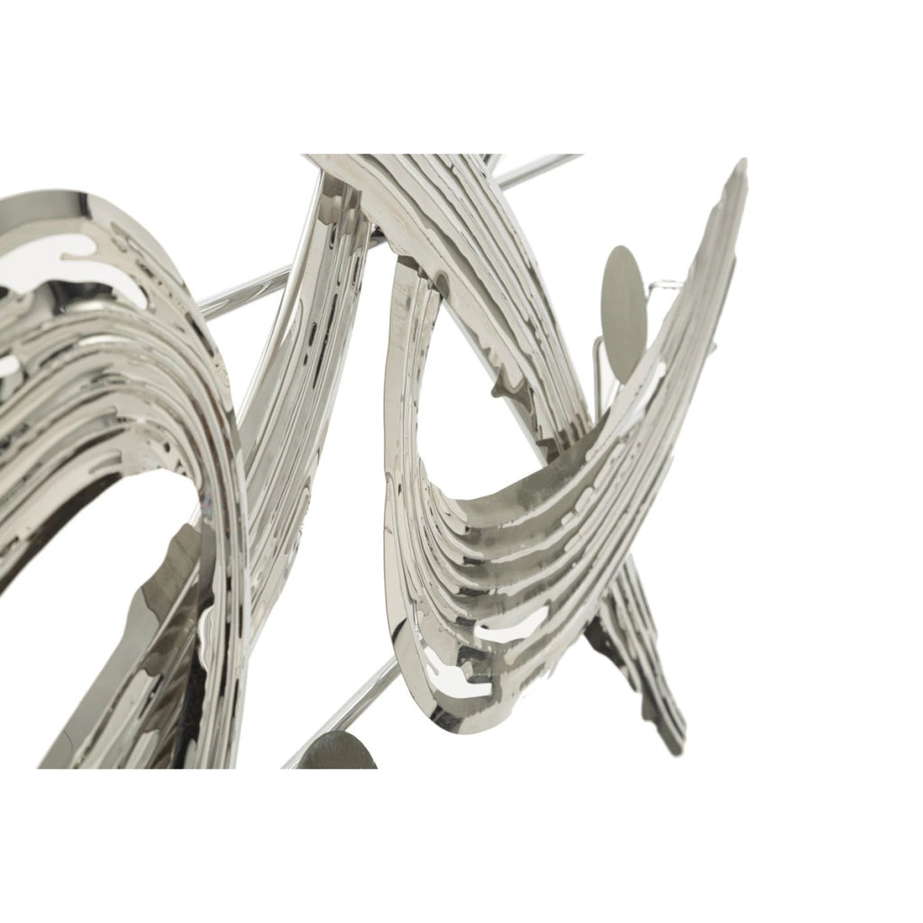 Decorazione in Metallo 3D Astratto 1, Argento, Metallo, 121x5x52 cm