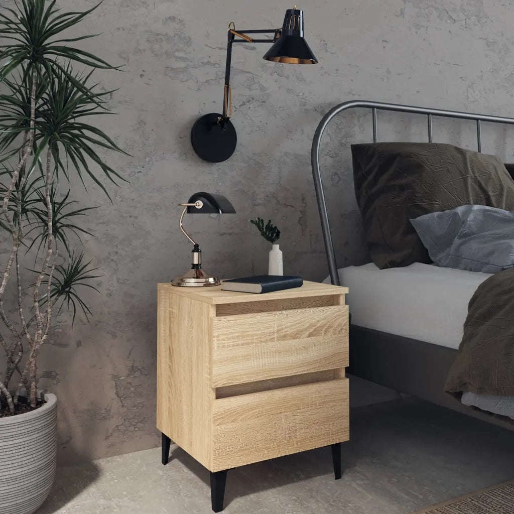 Comodino | Armadio da Notte | Mobiletto da notte Rovere Sonoma 40x35x50 cm in Legno Multistrato