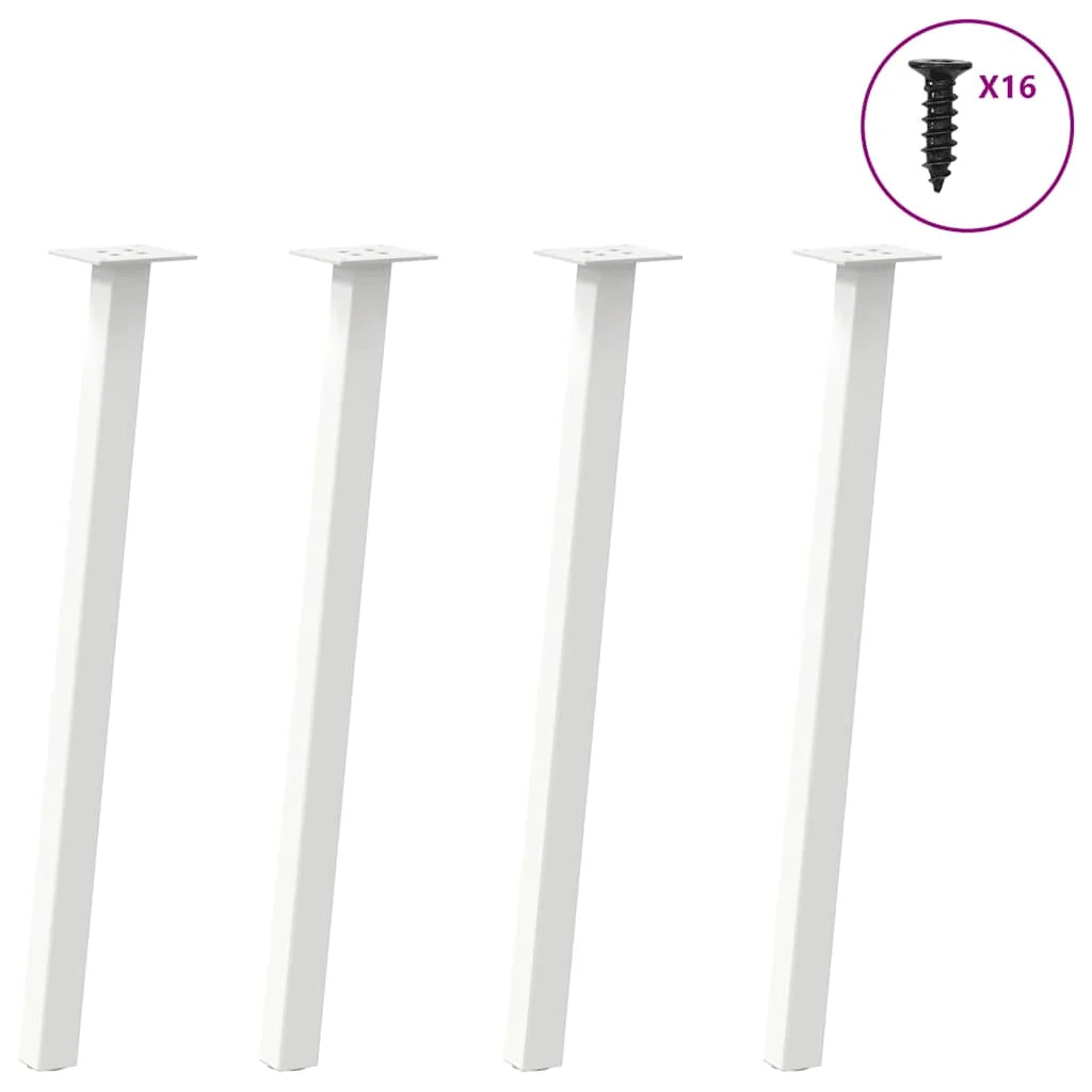 Set di 4 gambe per tavolo consolle 72 x 40 x 40 cm robuste eleganti design moderno acciaio bianco 02_0056790