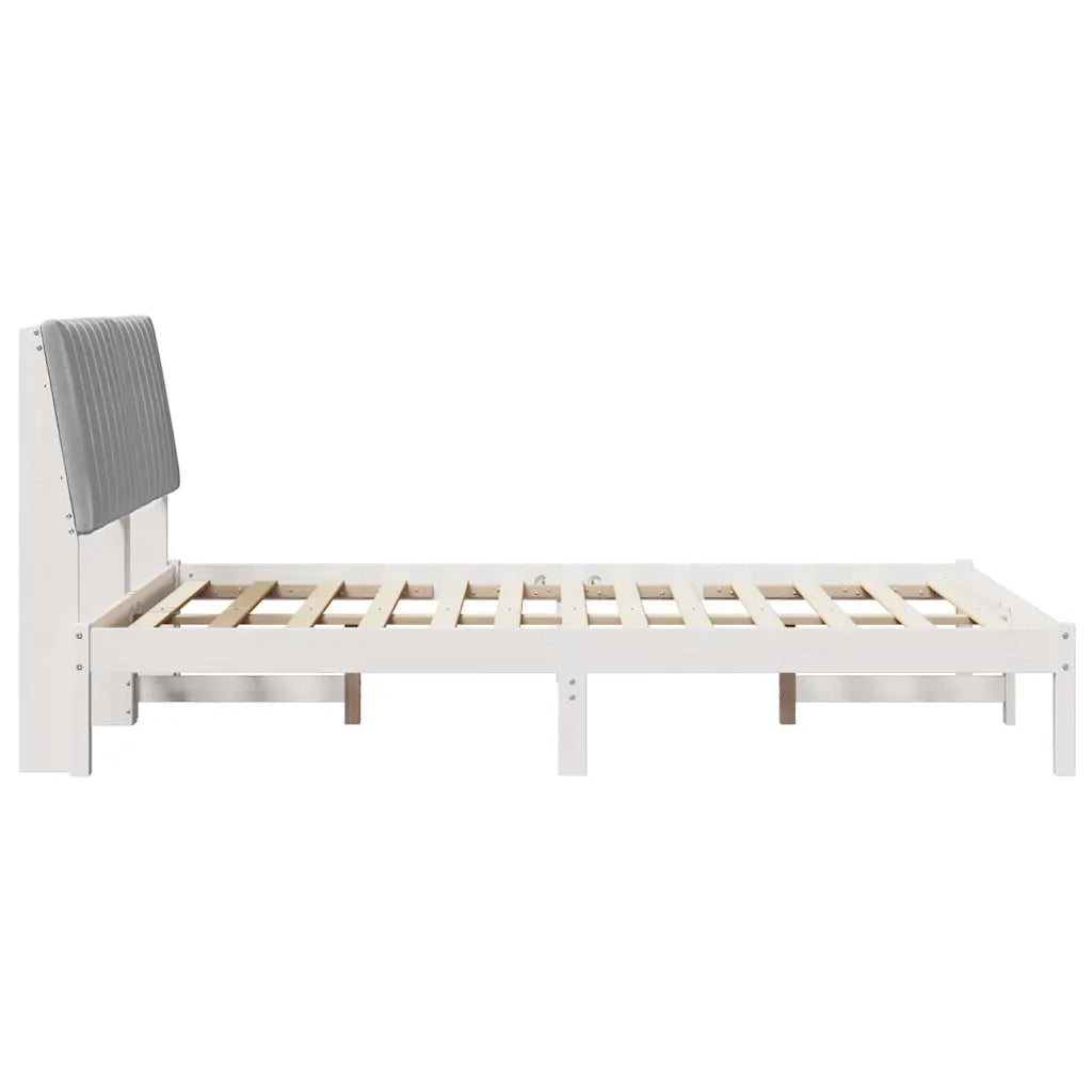 Struttura del letto Bianco 135 x 190 cm Pino massello 878903