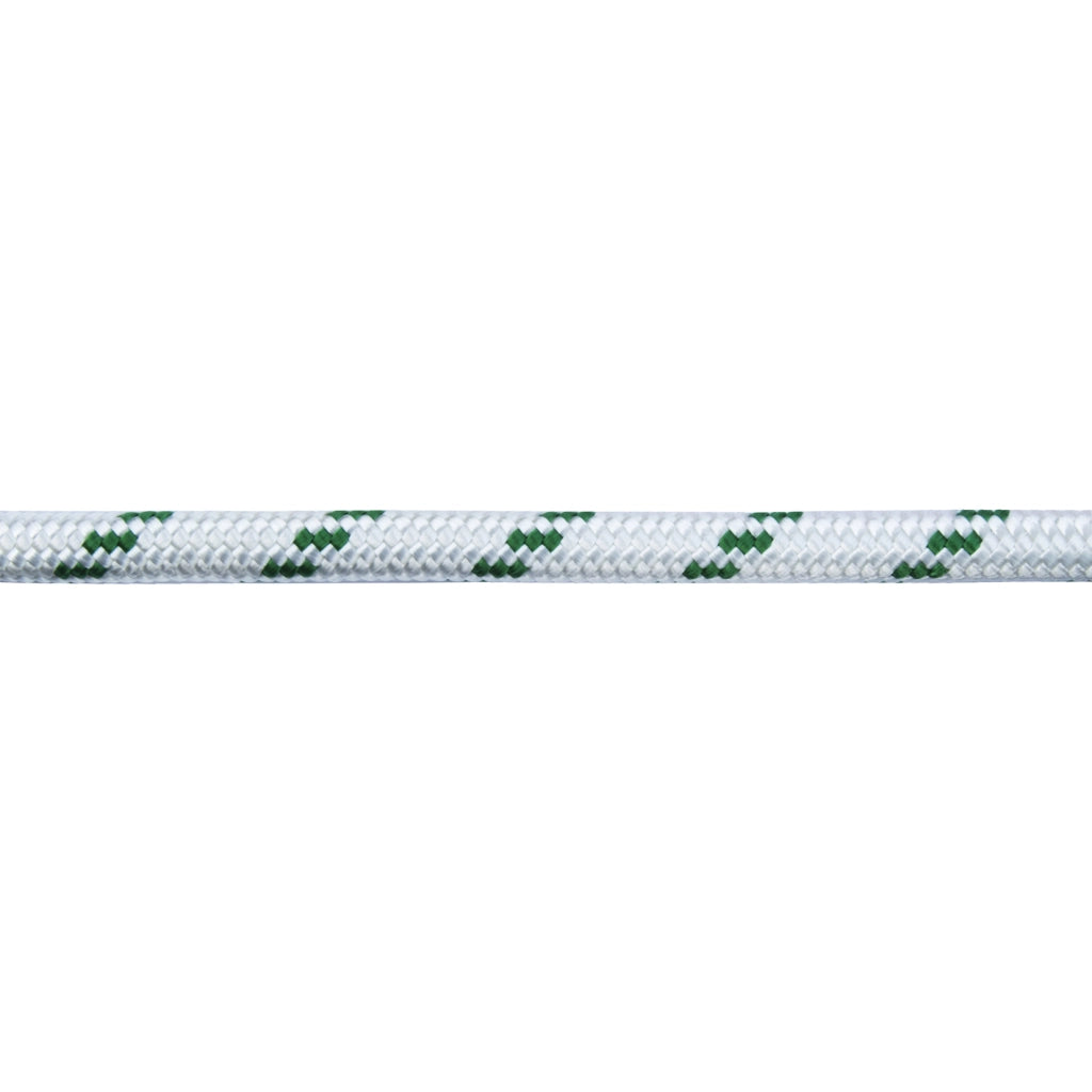 Corda in poliestere Ã˜ 10 mm. bianco con segnalino verde 50 mt.