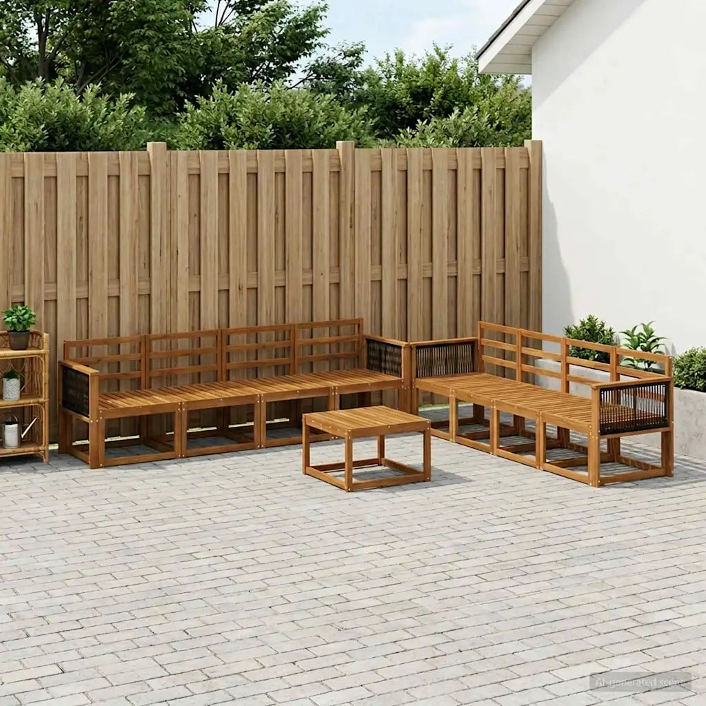 Set di divani da esterno 7 pcs Naturale
