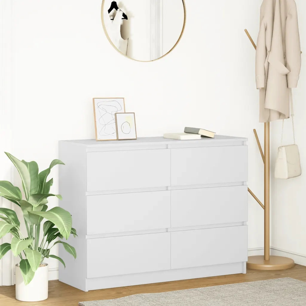 Credenza | Madia | Buffet da pranzo | Armadio da pranzo Bianca 100x35x76 cm in Legno Multistrato