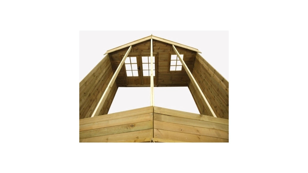 Casetta da giardino in legno - 16m2 - 4x4m - impregnata - 28mm - colore: marrone - DOM181 - ALTANKA