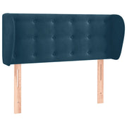 Testiera | Testata ad Orecchio Blu Scuro 103x23x78/88 cm in Velluto