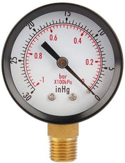 Manometro a vuoto 2 pollici - Drukmeter per acqua/olio/gas - Manometro elettronico - Resistente allo shock e facile da leggere