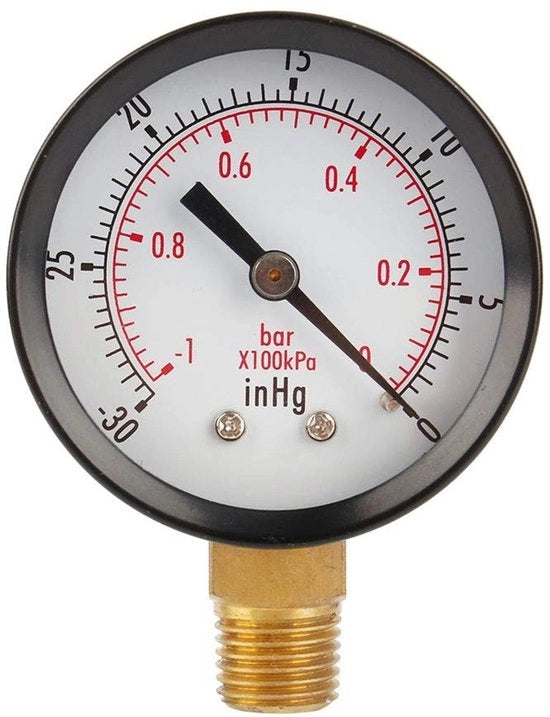 Manometro a vuoto 2 pollici - Drukmeter per acqua/olio/gas - Manometro elettronico - Resistente allo shock e facile da leggere