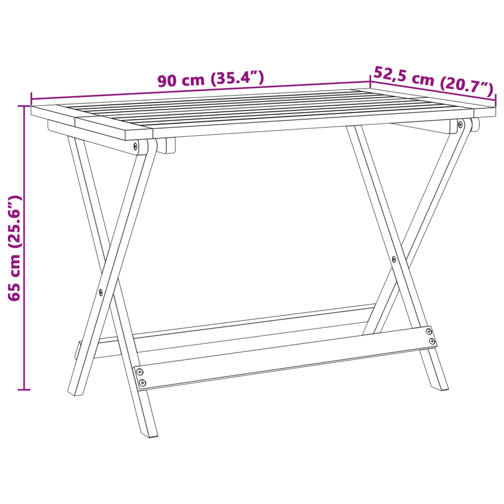 Set Pranzo da Giardino Pieghevole 5pz Legno Massello di Acacia 3206330