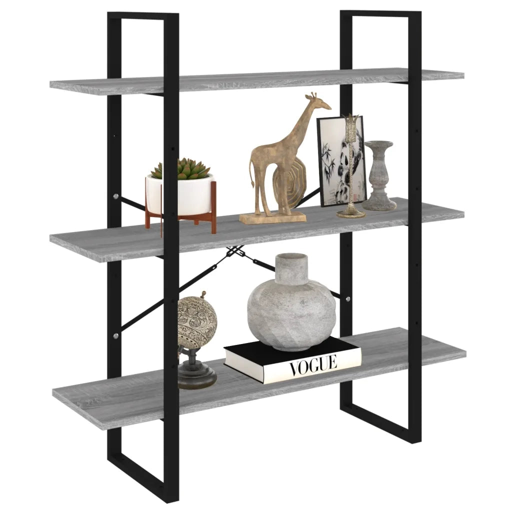 Libreria Grigio Sonoma 100x30x105 cm in Legno Multistrato 821322
