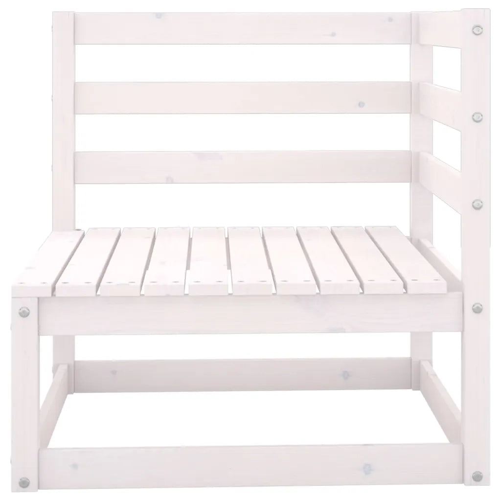 Set Divani da Giardino 7 pz Bianco in Legno Massello di Pino 3075450