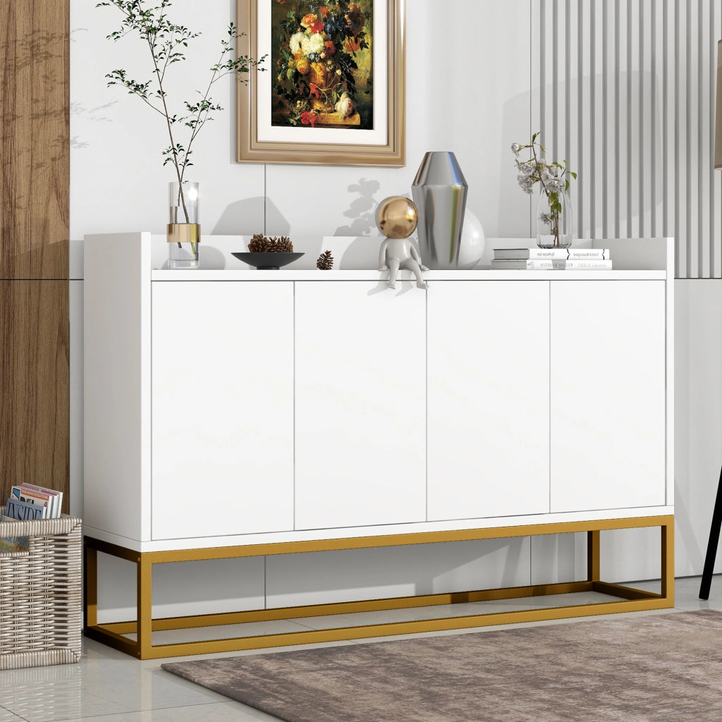 Credenza 4 Ante senza Maniglie ¨C MINIMAL ¨C Bianco, Stile Moderno