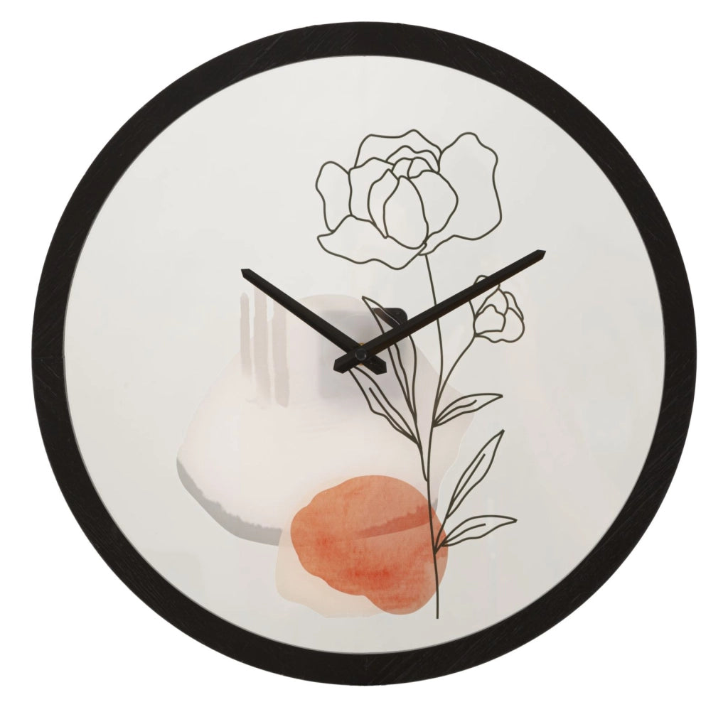 Orologio da Muro Flower 1 Ø 40x3,5 cm in Ferro e Vetro