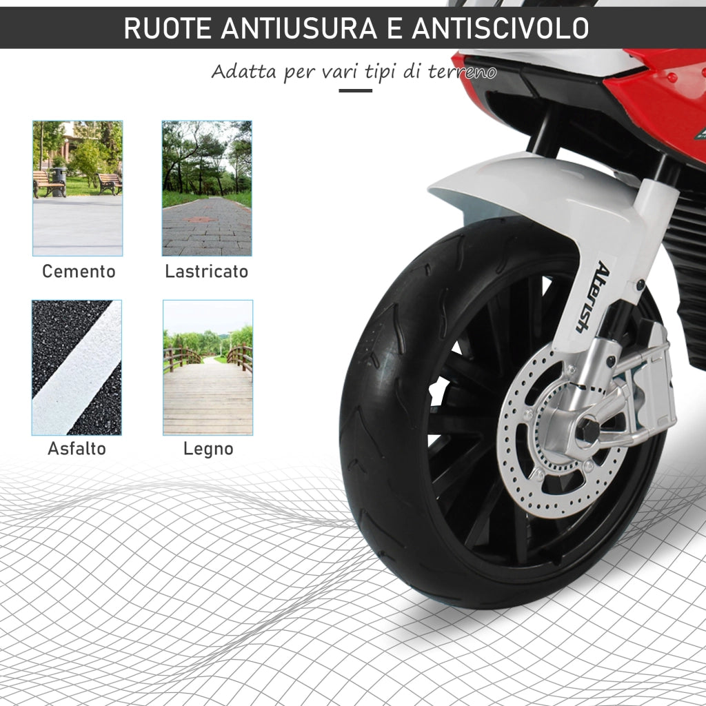 Moto Elettrica Bambini con Licenza BMW ¨C Zephmum ¨C 12V, Rotelle, Luci, 110x47x69 cm