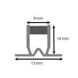 Giunto di dilatazione in plastica 2 metri : Modello - 14X8MM GRIGIO