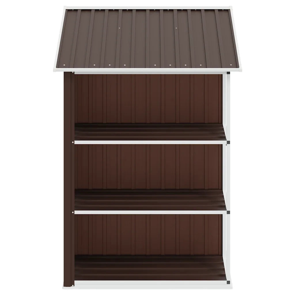 Capanno da Giardino con Scaffali Marrone 205x130x183 cm Ferro 47105