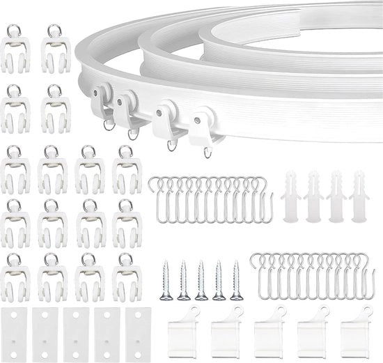 Fascia plafond flessibile curva per tende - kit di installazione da 2 metri