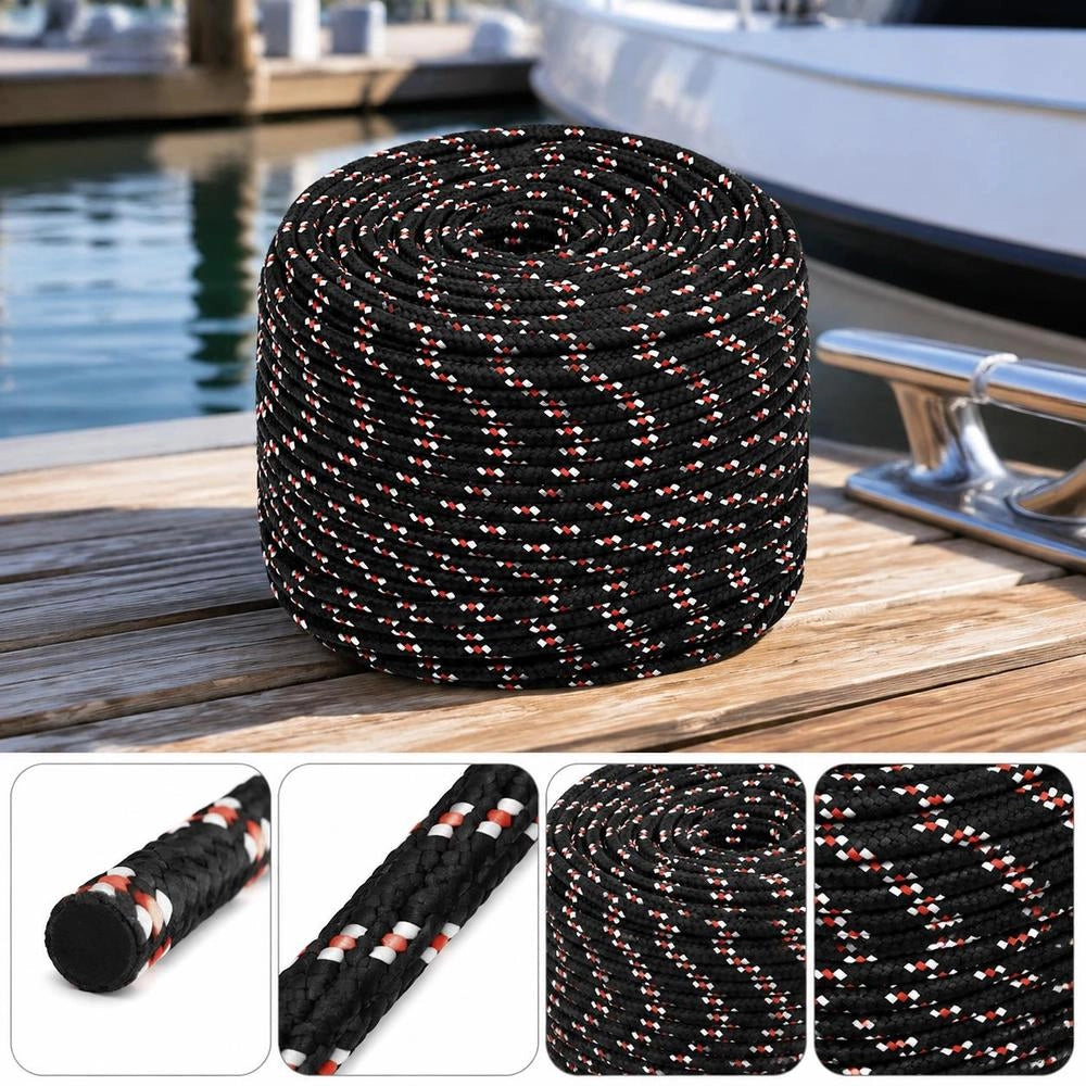 Boat Rope, Black, 10 Mm, 25 M, Polypropylene