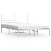 Letto matrimoniale | Letto per adulti | Giroletto con Testiera Metallo Bianco 150x200 cm