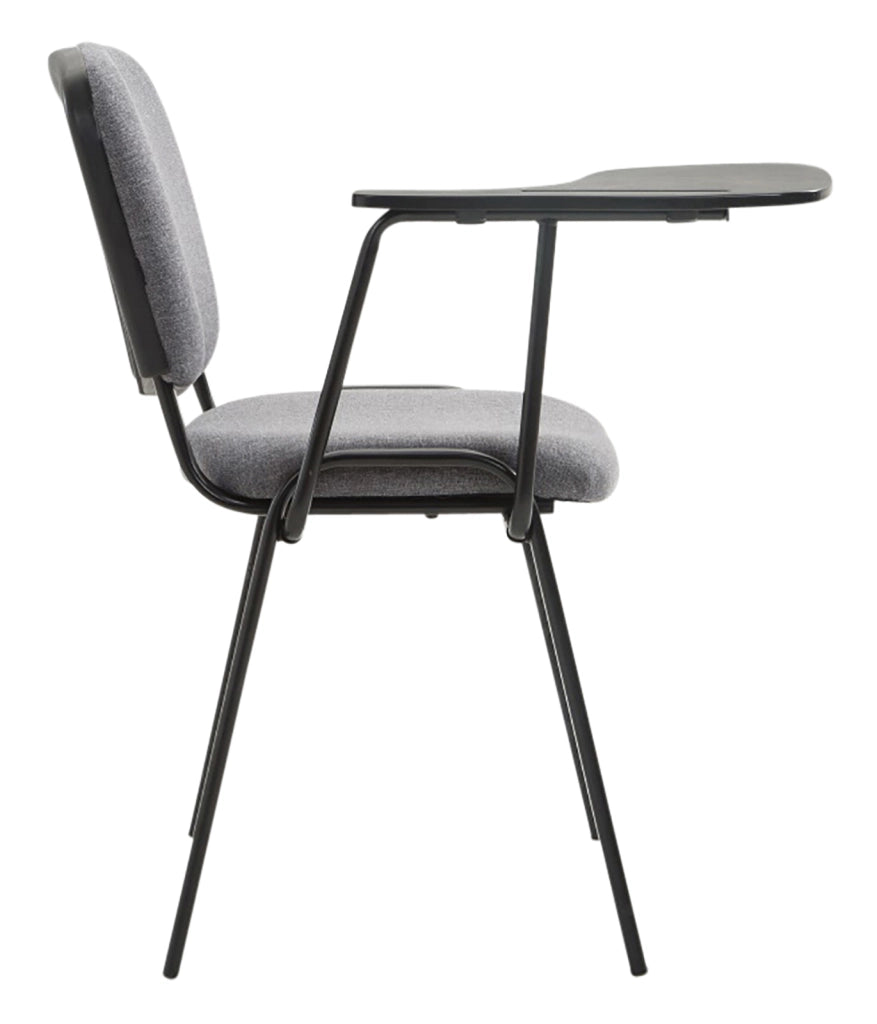 Set di 4 sedie Ken in tessuto con tavolo pieghevole grigio