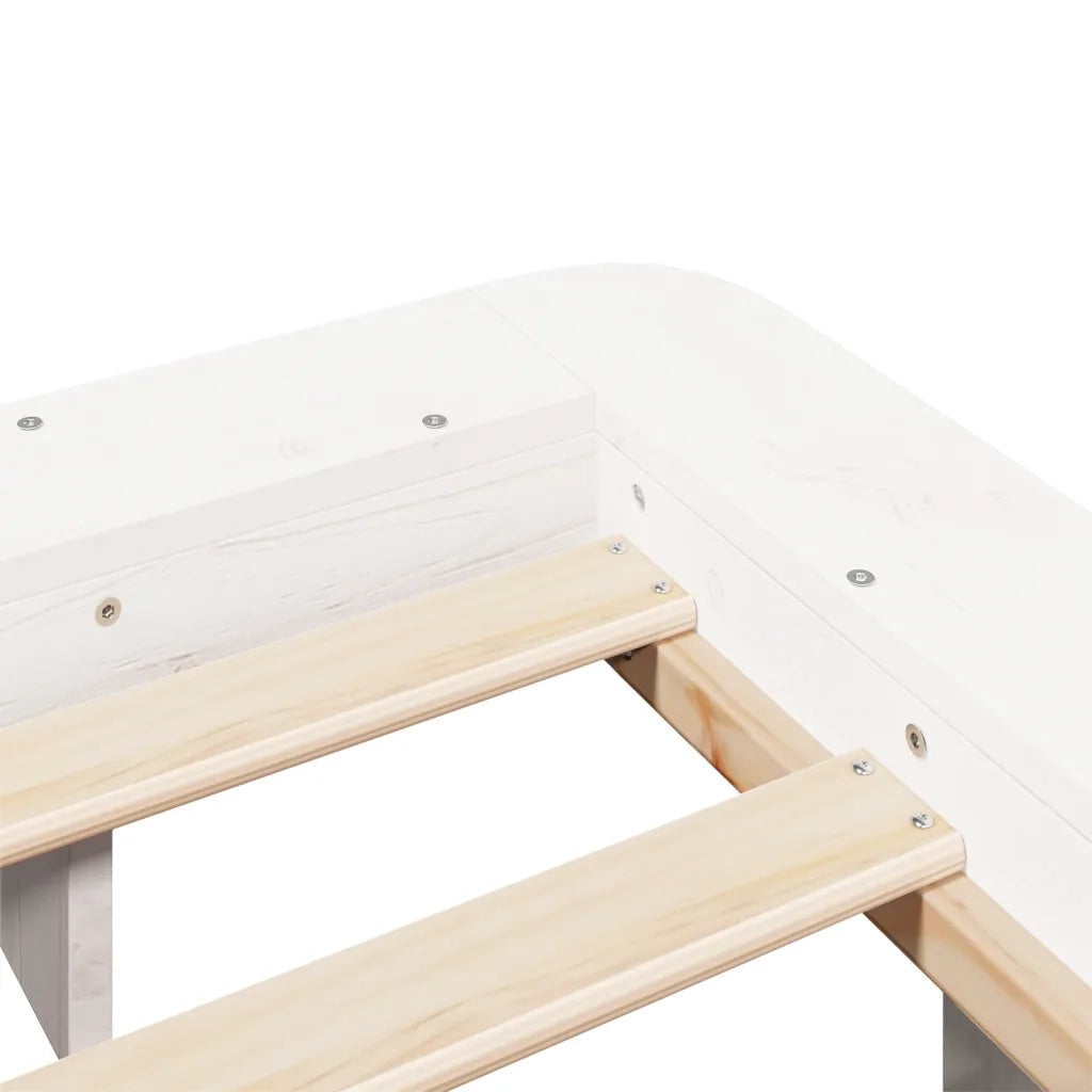 Letto senza Materasso Bianco 135x190 cm Legno Massello di Pino 850675