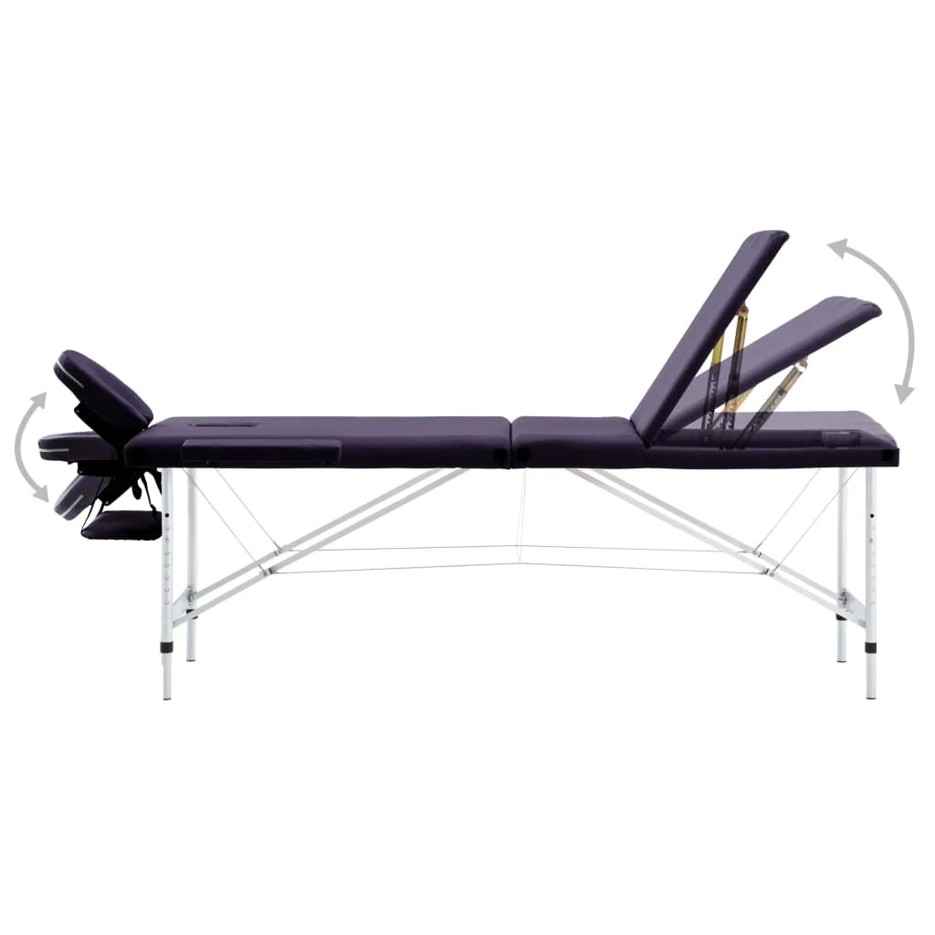 Lettino da massaggio pieghevole a 3 sezioni acciaio inox viola 02_0001828