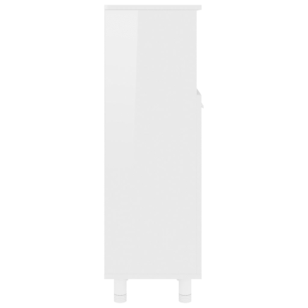 Mobile da Bagno Bianco Lucido 30x30x95 cm in Legno Multistrato 802621