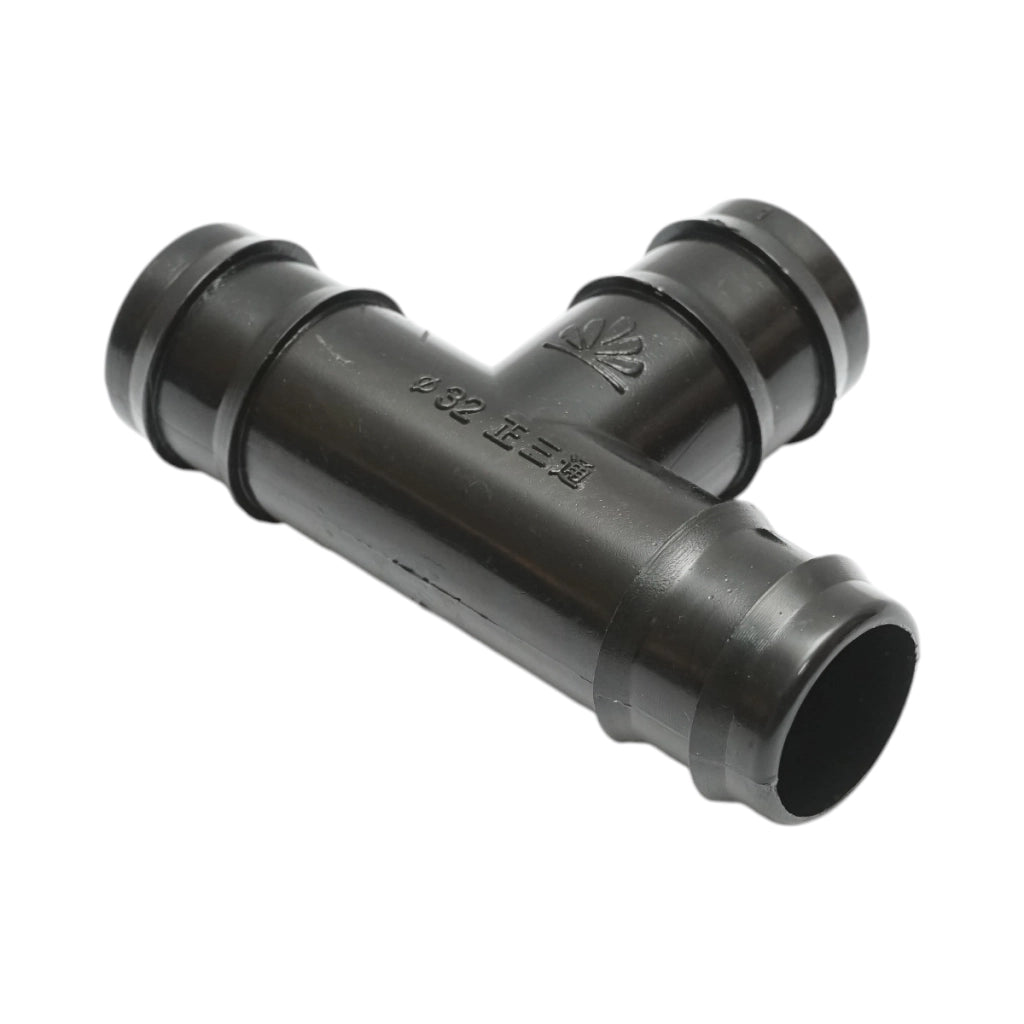 Raccordo a T con attacco uguale per tubo di irrigazione, 32x32x32 mm, per sistemi di irrigazione.