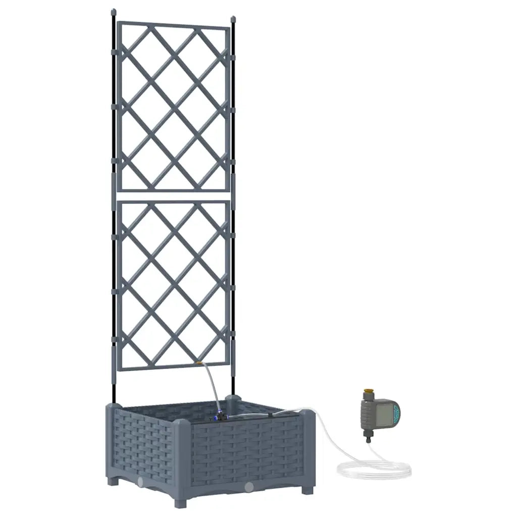 Vaso da giardino Grigio Chiaro 40 x 40 x 126 cm Plastica 42002894