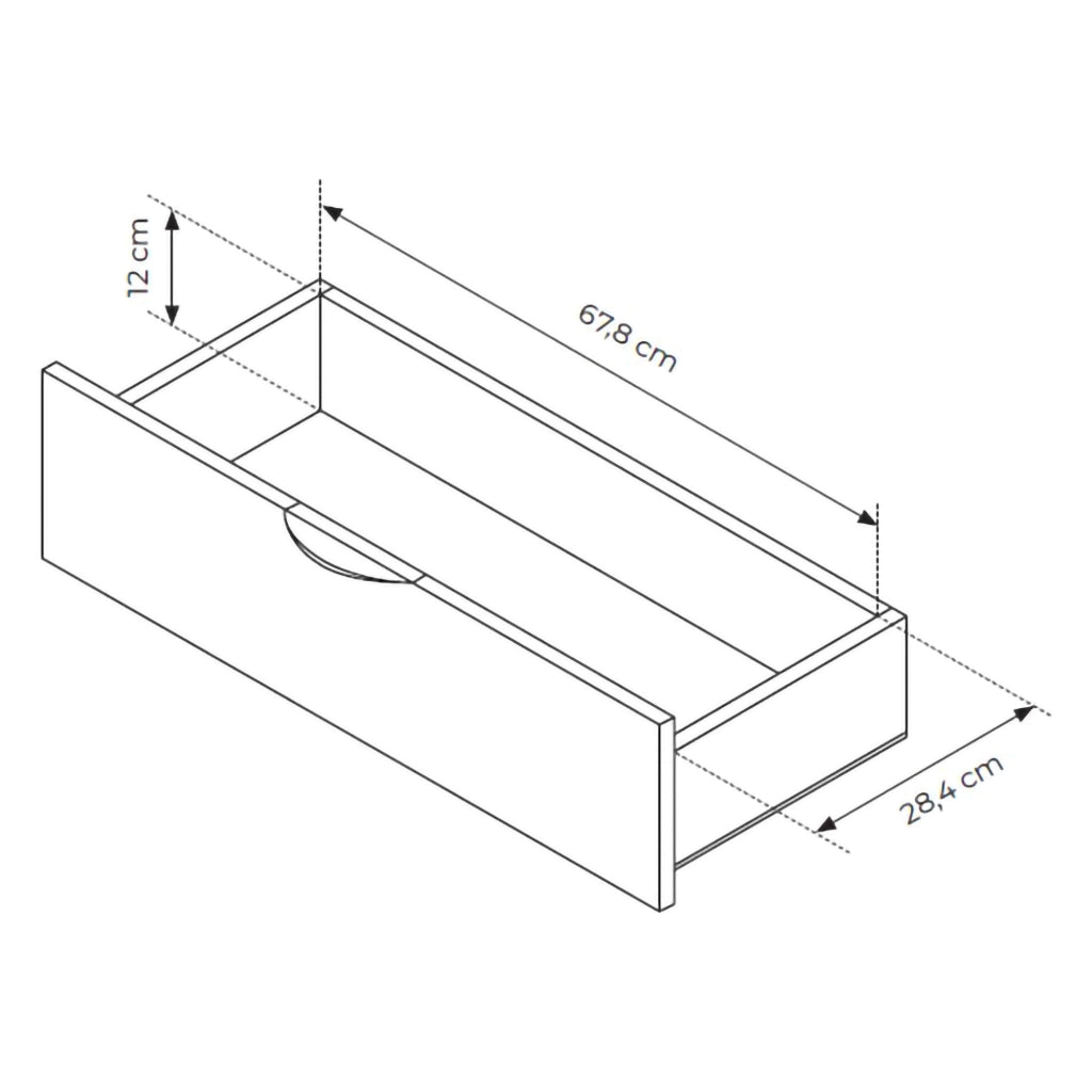 Biblioteca Kada, Libreria 2 Cassetti, 88x38x194h cm Marrone Noce