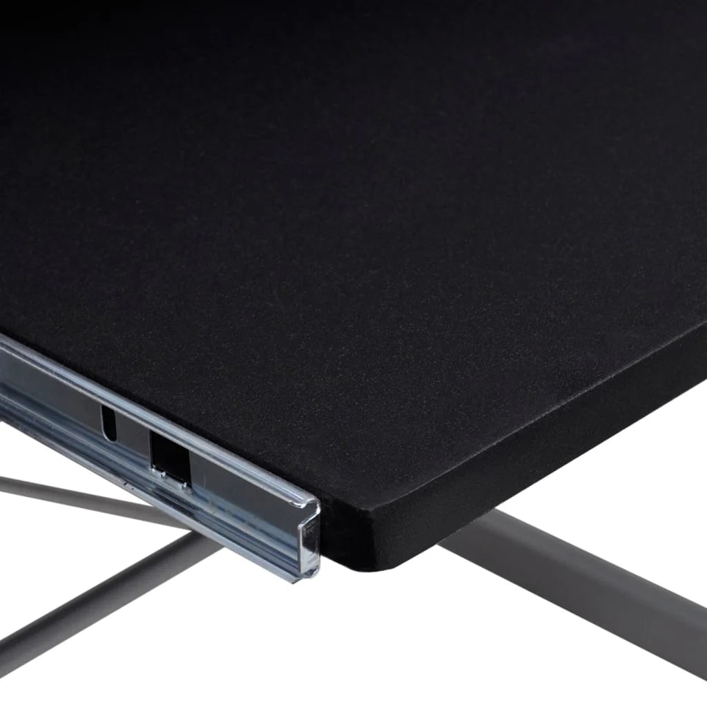 Scrivania angolare per computer/postazione di lavoro/unità studio 132 x 112 x 99 cm legno ingegnerizzato nero 02_0023732