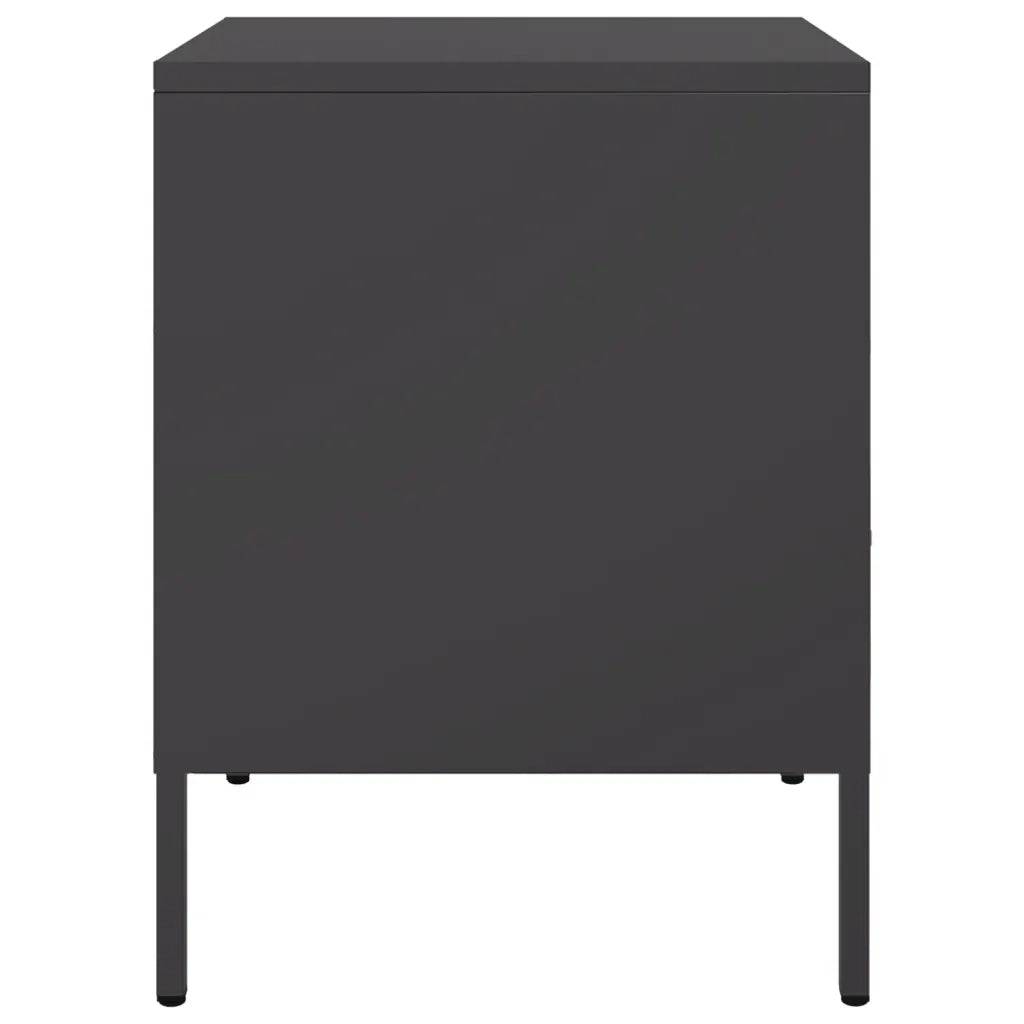 Set di 2 Comodini | Armadio da Notte | Mobiletto da notte Nero 36x39x50,5 cm in Acciaio