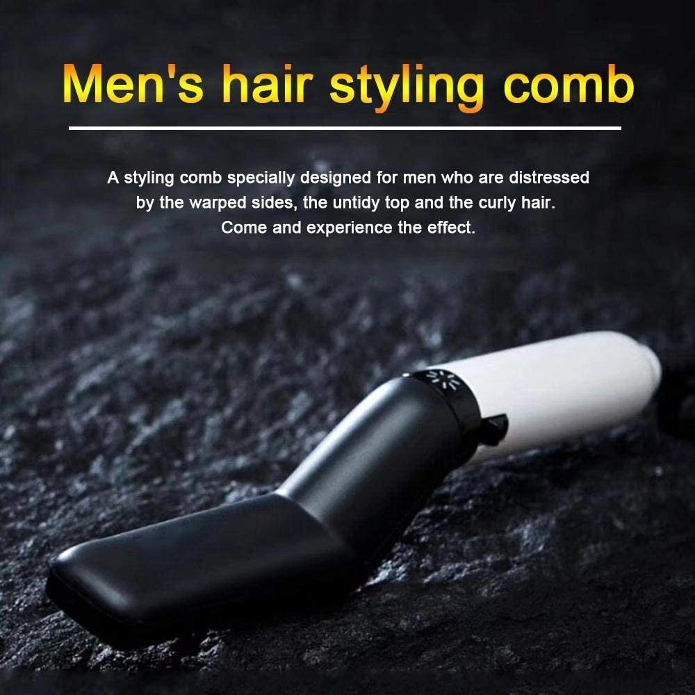 Trade Shop - Pettine Spazzola Styling Riscaldata Uomo Per Raddrizzare Capelli Barba Q-m322 -