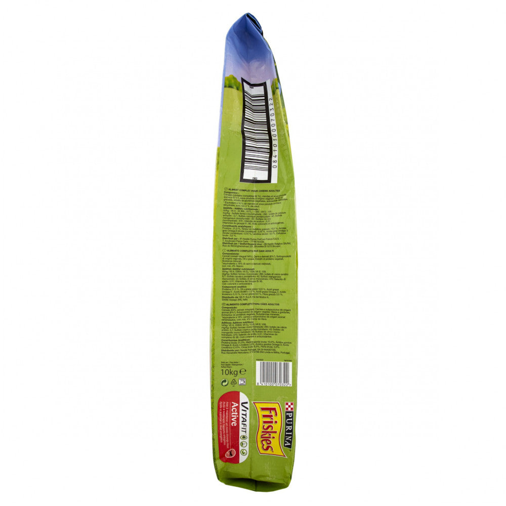 Purina friskies per cani crocchette vitafit active con manzo in confezione da 10 kilogram