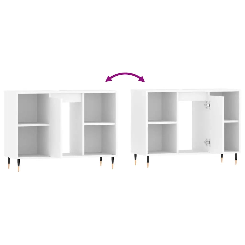 Mobile da Bagno Bianco 80x33x60 cm in Legno Multistrato 831620