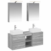 Set di mobili per il bagno 5 pcs Sonoma grigio 3406796