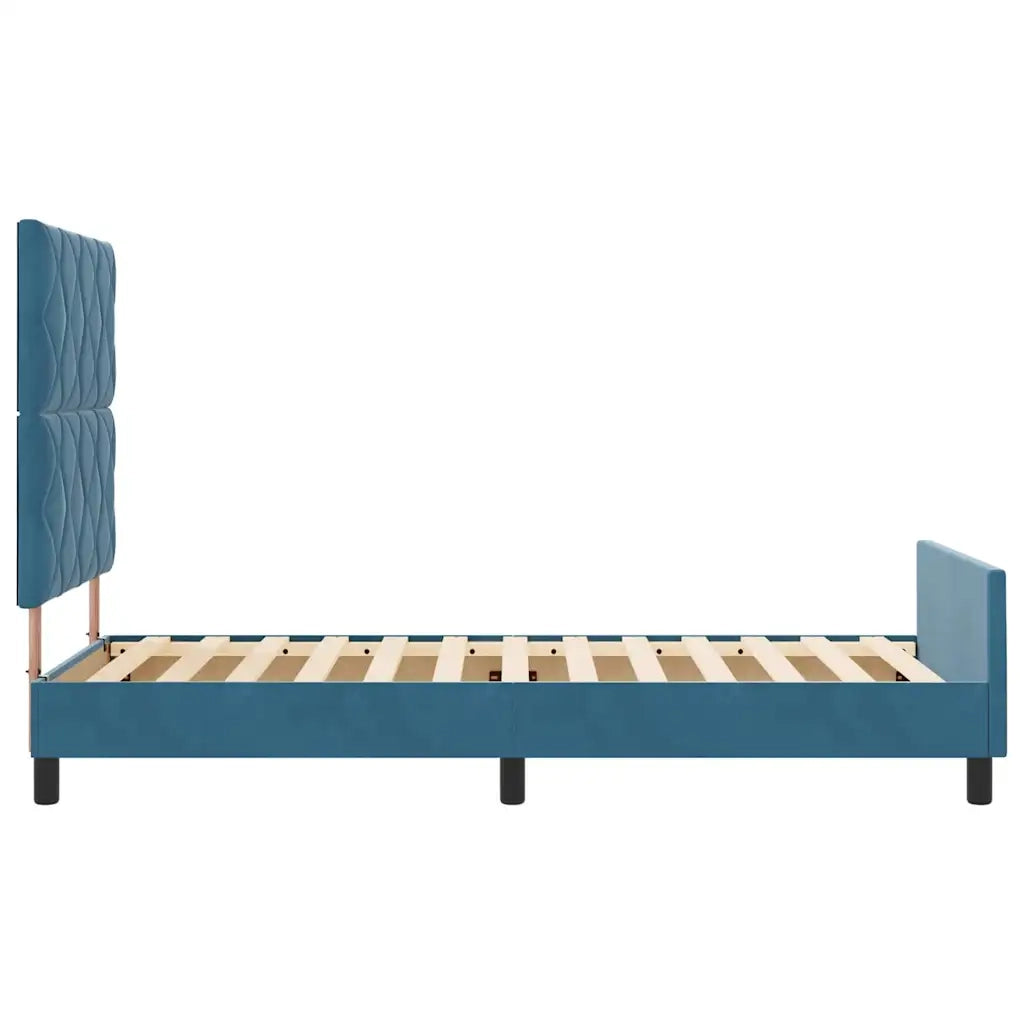 vidaXL Struttura del letto con testiera Blu scuro 90 x 190 cm Velluto