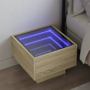 Comodino con LED Infinity Rovere Sonoma 40x40x30 cm