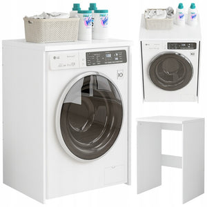 Mobile per il bagno, con finitura bianca e dimensioni 64x50x98 cm.