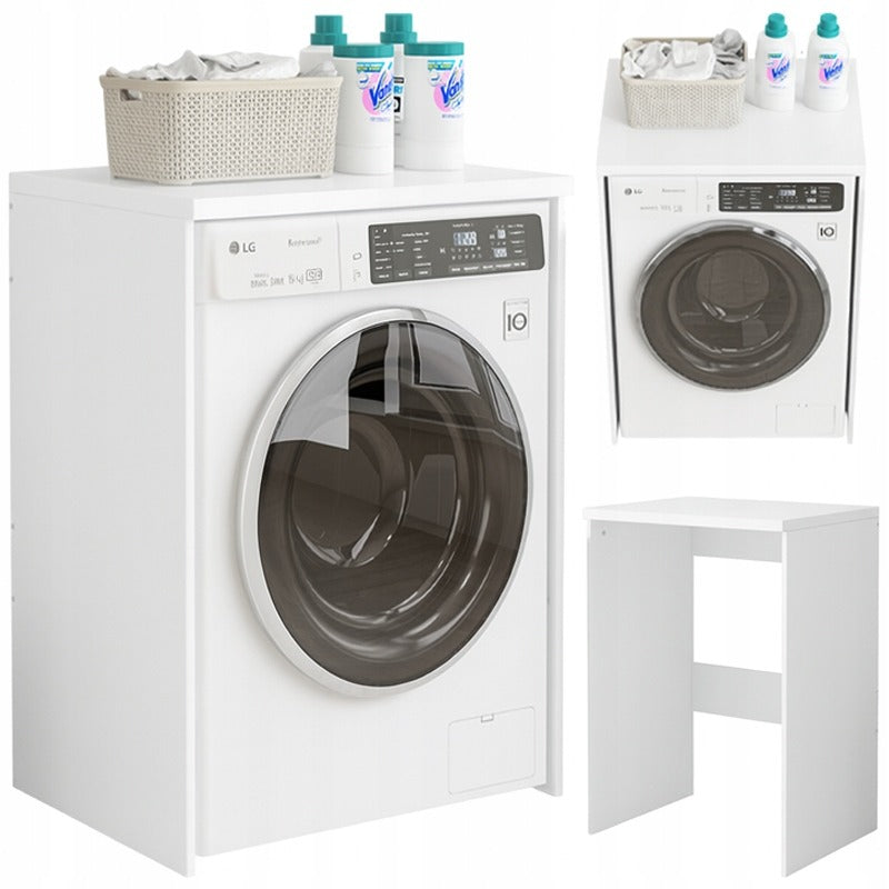 Mobile per il bagno, con finitura bianca e dimensioni 64x50x98 cm.