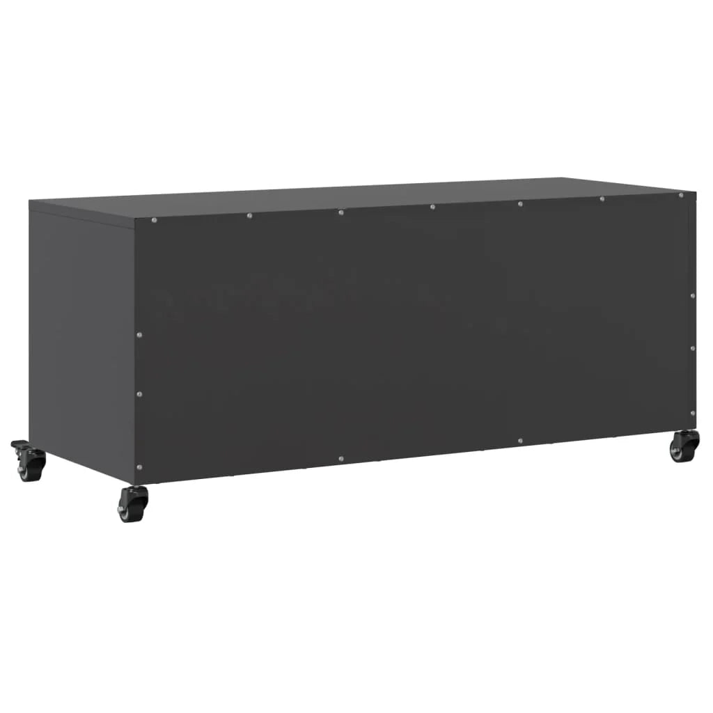 Mobile TV multimediale mensola TV credenza mobile TV sala da pranzo soggiorno camera da letto 100,5 x 39 x 43,5 cm acciaio nero 02_0025538