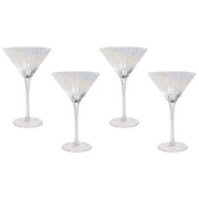 Set di 4 coppe Martini in vetro trasparente soffiate a mano in da 22 cl con finitura iridescente feste cocktail