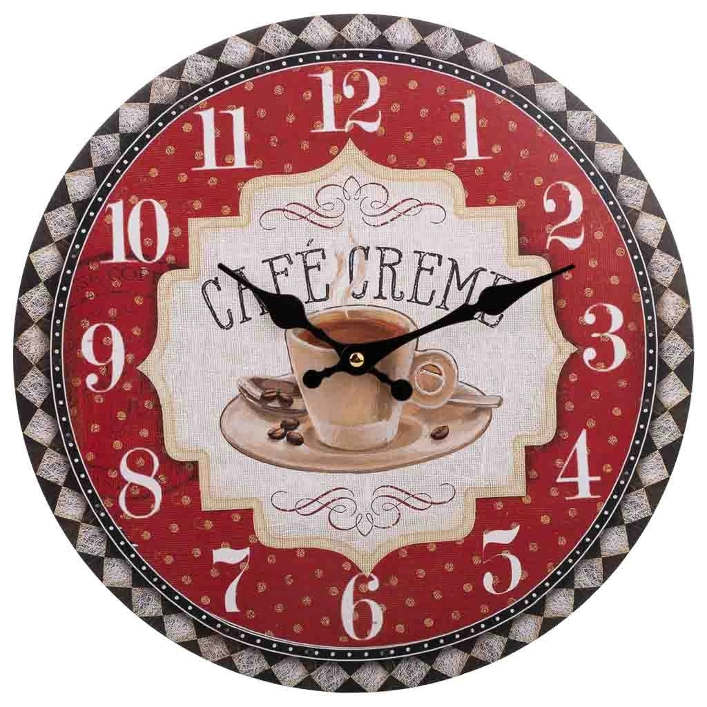Orologio da parete in legno rosso d34x2h