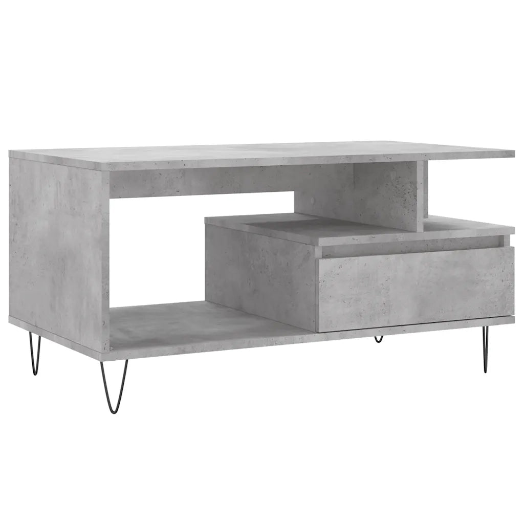 Tavolino salotto | Tavolino da caff¨¨ | Tavolino da Soggiorno Grigio Cemento 90x49x45 cm Legno Multistrato