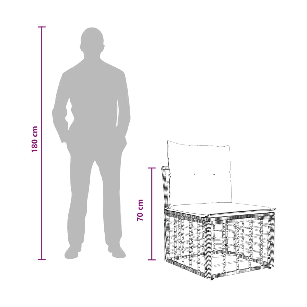 Modulo Divano da Esterno Senza Braccioli Naturale polyrattan 42026732